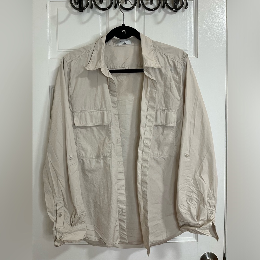 Aritzia Babaton Light Beige Button Up - image 2